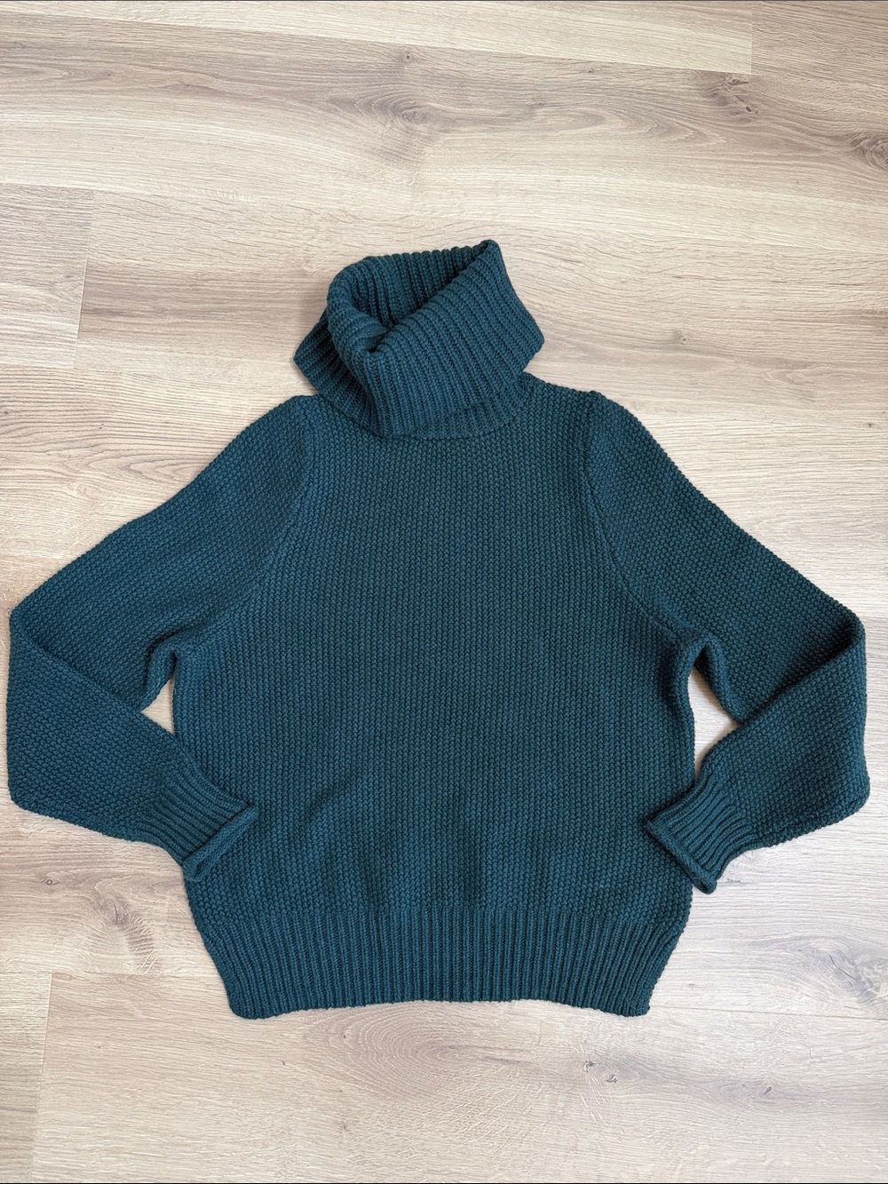 Madewell Hunter Green Ribbed Turtleneck Sweater
